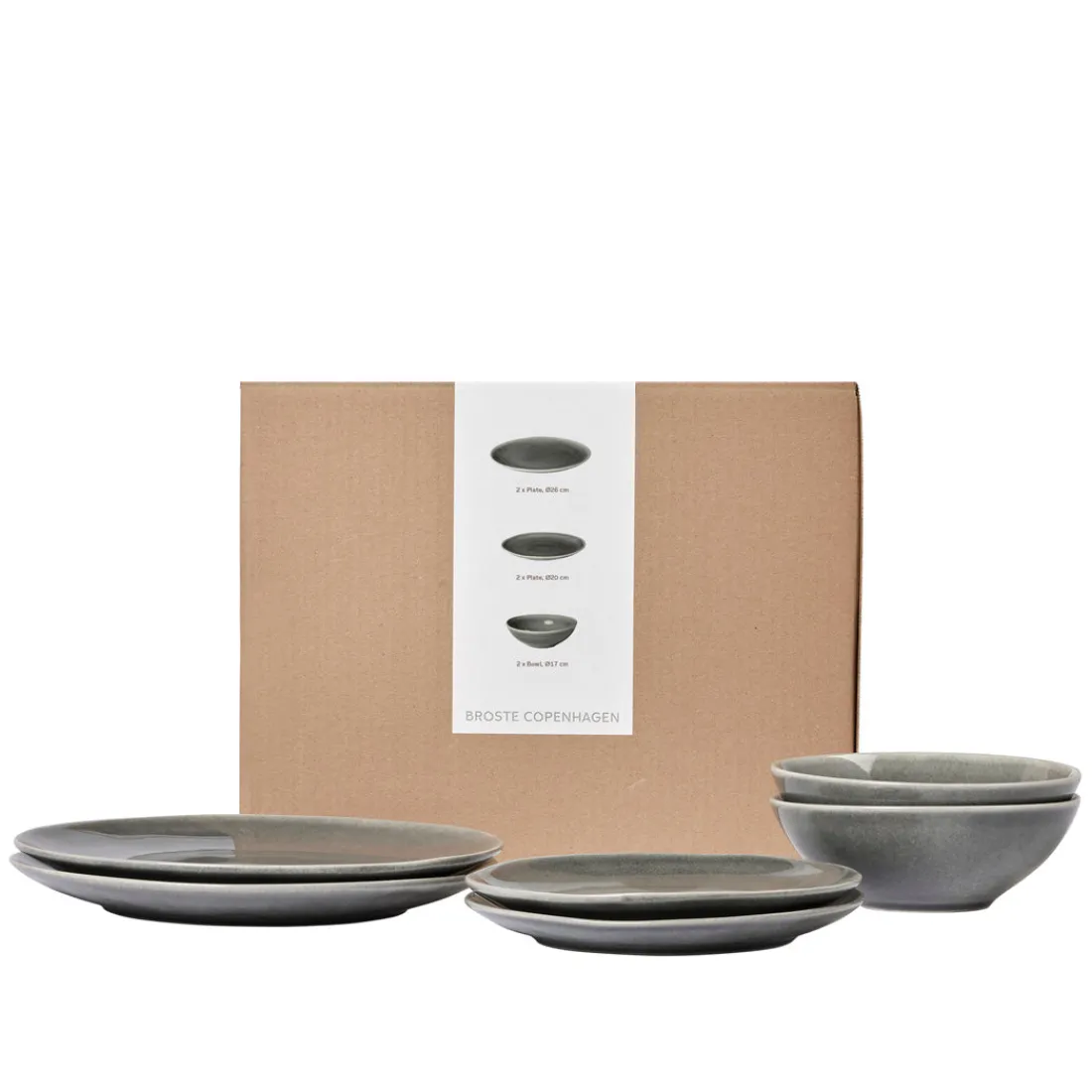 Broste Copenhagen Nordic Rain Geschirsets mittag für zwei