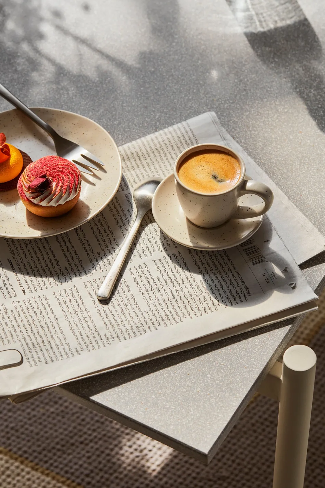 Broste Copenhagen Nordic Vanilla Espressotasse mit Untertasse